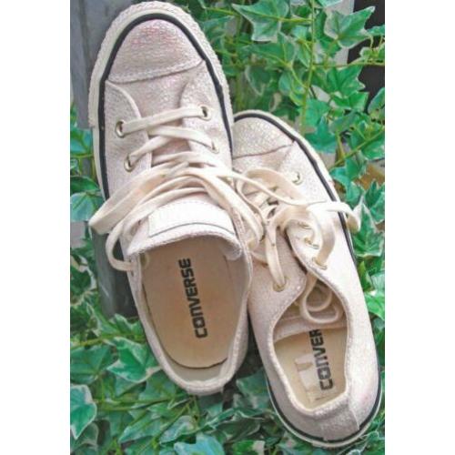 CONVERSE ALL STAR parelmoer kleurig leren sneakers mt 36.5