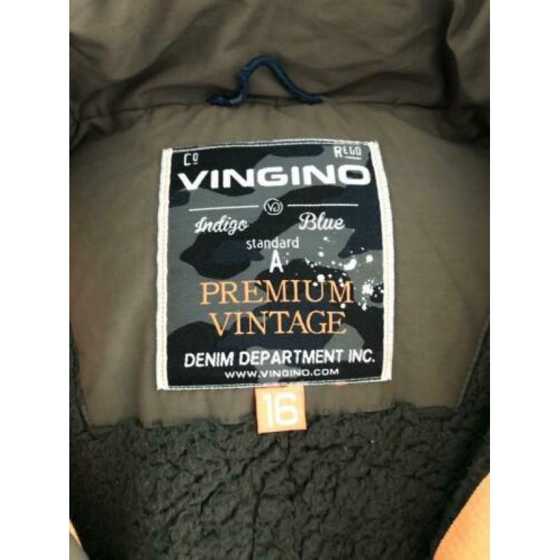 Vingino winterjas maat 16 legergroen
