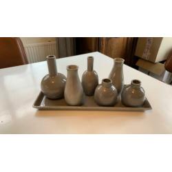 Set van 6 geglazuurde aardewerk vazen vaas Home & Styling
