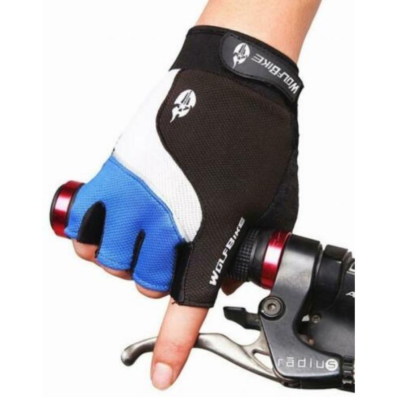 MTB fietshandschoenen maat M L XL blauw wielrenhandschoenen