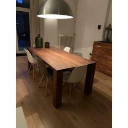 Notenhouten blok tafel art of living