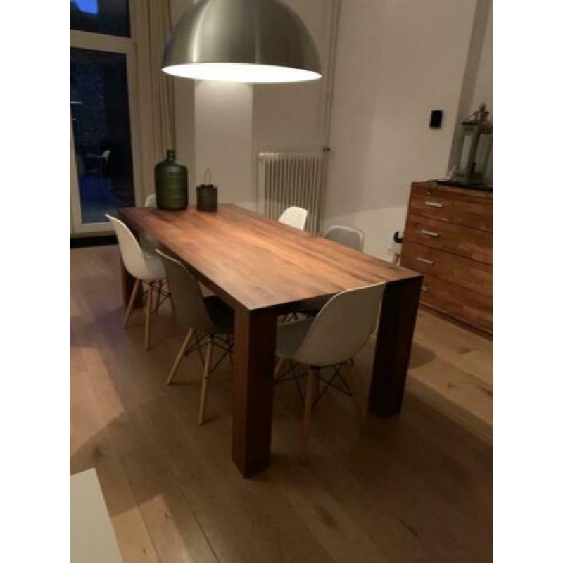 Notenhouten blok tafel art of living