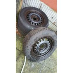 W124 stalen velgen, 8-gaats velg, Audi A4 A6 winterbanden