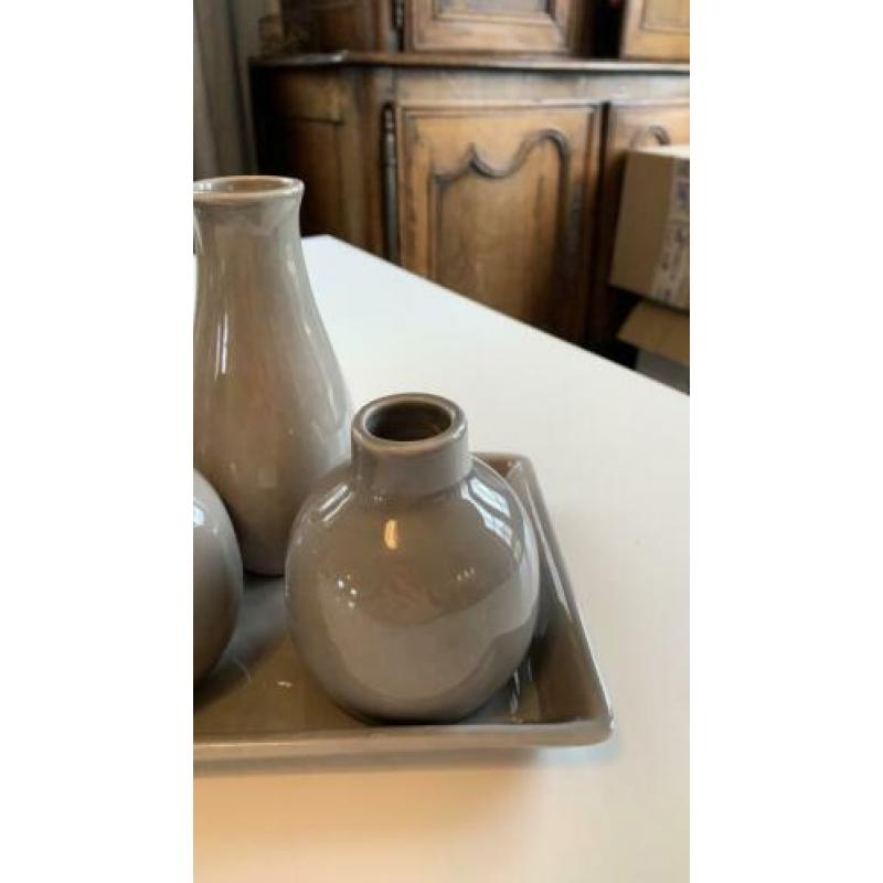 Set van 6 geglazuurde aardewerk vazen vaas Home & Styling