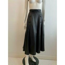 Leren rok vintage steekzakken maat 46