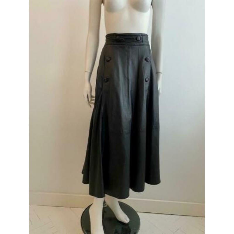 Leren rok vintage steekzakken maat 46