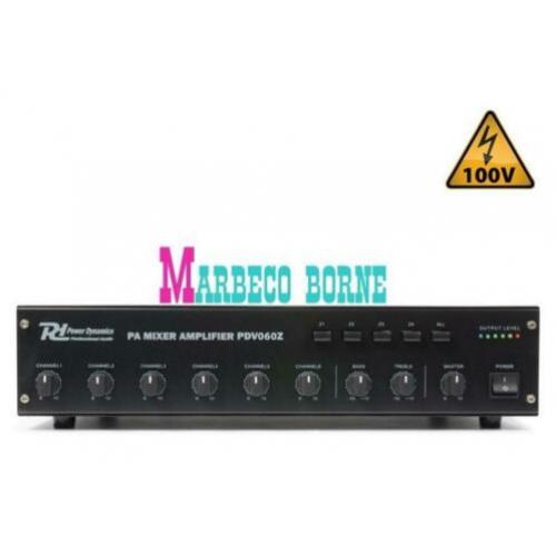 Versterker,Amplifier 100 volt systeem, 60 watt 4-zone B-verp