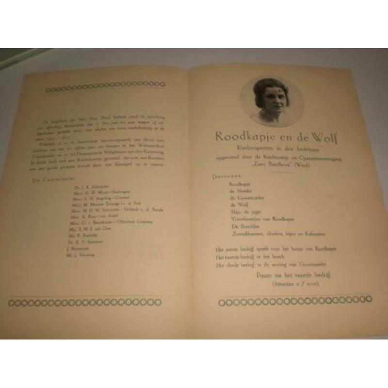 Programma Sprookjes kinderoperette Roodkapje en de Wolf 1936
