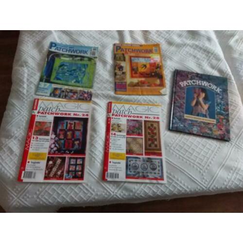 1 patchwork boek en 4 patchwork tijdschriften.