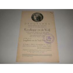 Programma Sprookjes kinderoperette Roodkapje en de Wolf 1936