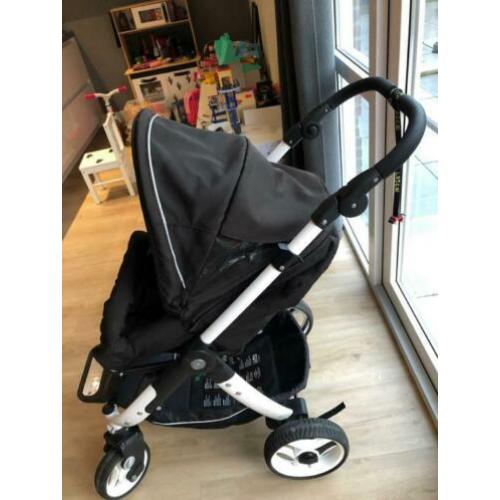 Teutonia zwart/wit 3in1 wandelwagen met extra toebehoren