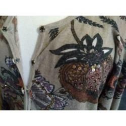 Another Woman, taupe kleurig vest, maat 42/44