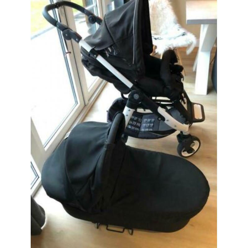 Teutonia zwart/wit 3in1 wandelwagen met extra toebehoren