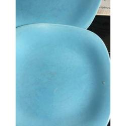 Blauwe retro vintage 2 borden Boch Belgium
