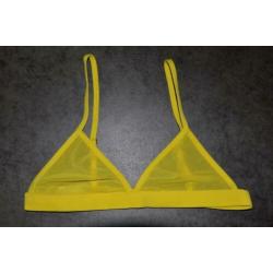 NIEUW: Gele Mistress Rocks sheer mesh bralette - maat XS