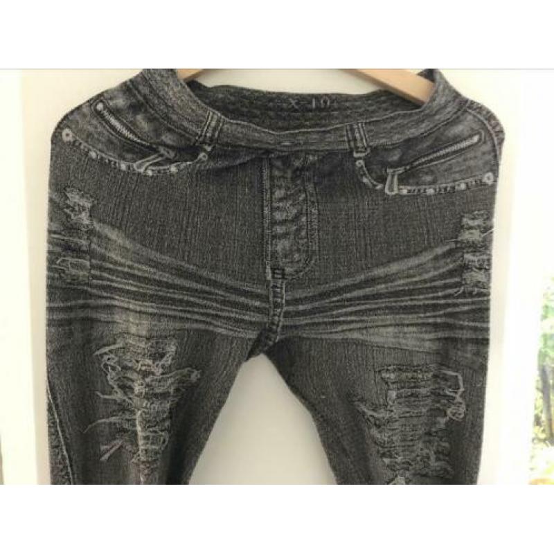 Elastische legging nauwsluitend imitatie jeans demin s/m
