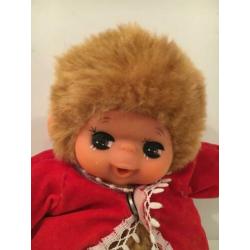 Tobby Toby beer bear Monchhichi met rood jasje vintage