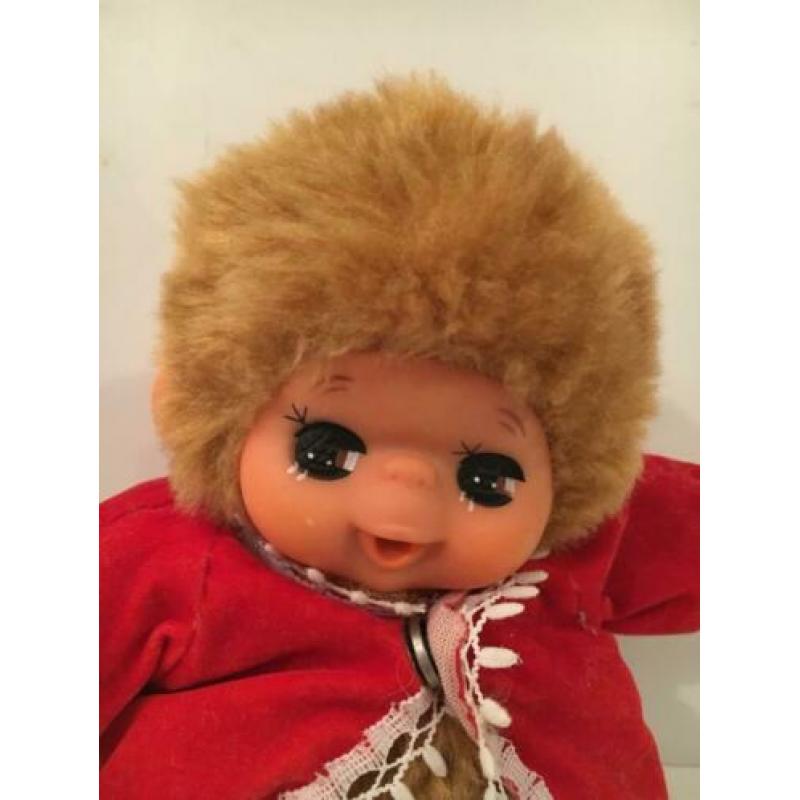 Tobby Toby beer bear Monchhichi met rood jasje vintage