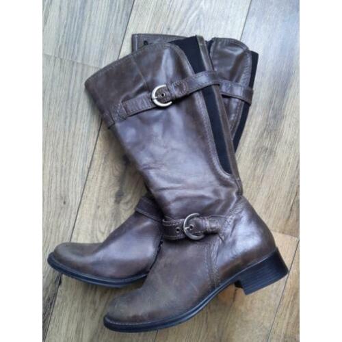 Taupe kleur laarzen met brede schacht mt 37 (37,5)