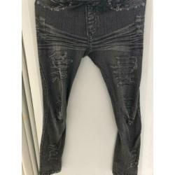 Elastische legging nauwsluitend imitatie jeans demin s/m