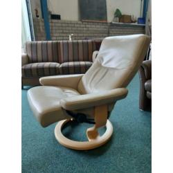Stressless draai relax fauteuil 100% rund leer Izgst zie,
