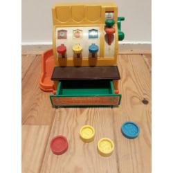 Oude fisher price kassa met werkende bel en munten