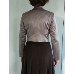 Damesjasje kort - taupe met zijdeglans