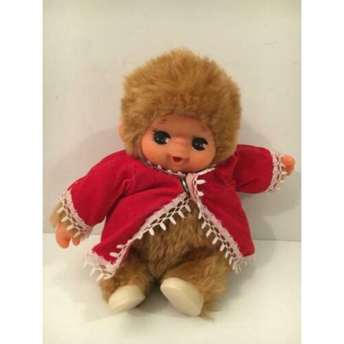 Tobby Toby beer bear Monchhichi met rood jasje vintage