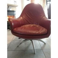 3 leren kantelbare fauteuils