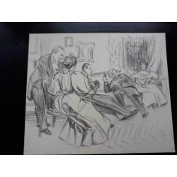 Vijf houtskooltekeningen Johannes Martini, tijdsbeeld