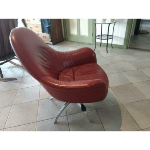 3 leren kantelbare fauteuils