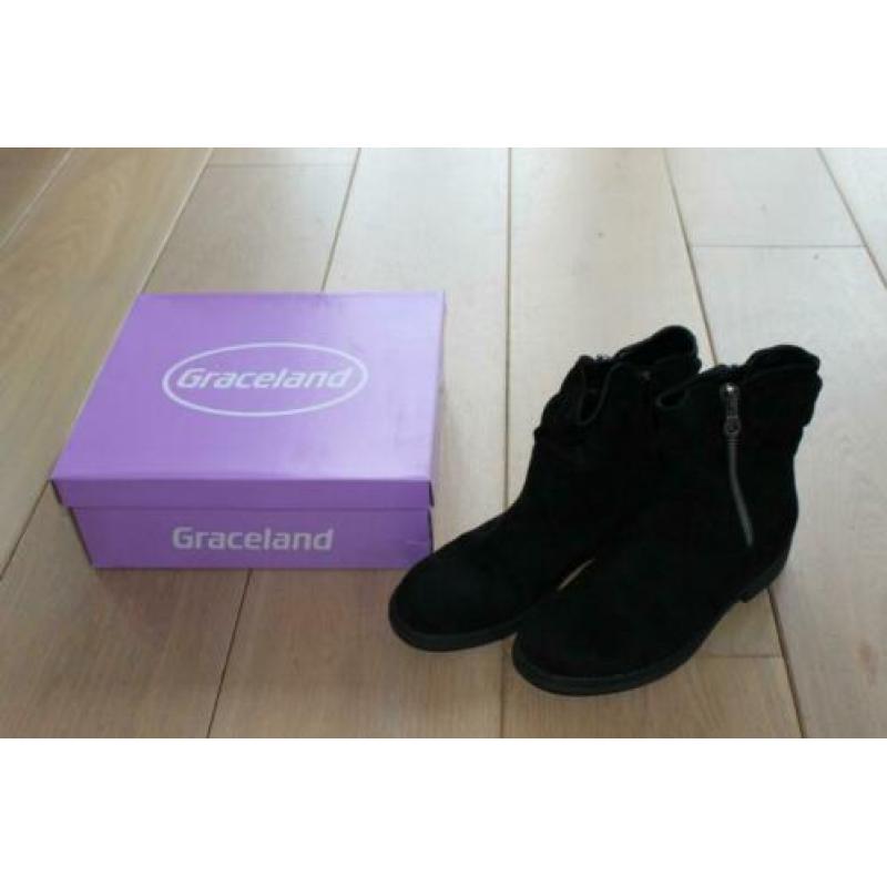 Graceland hoge damesschoenen ritslaarsjes laarzen zwart mt40