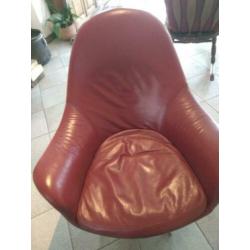 3 leren kantelbare fauteuils