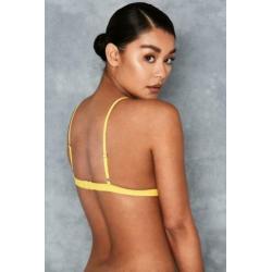 NIEUW: Gele Mistress Rocks sheer mesh bralette - maat XS