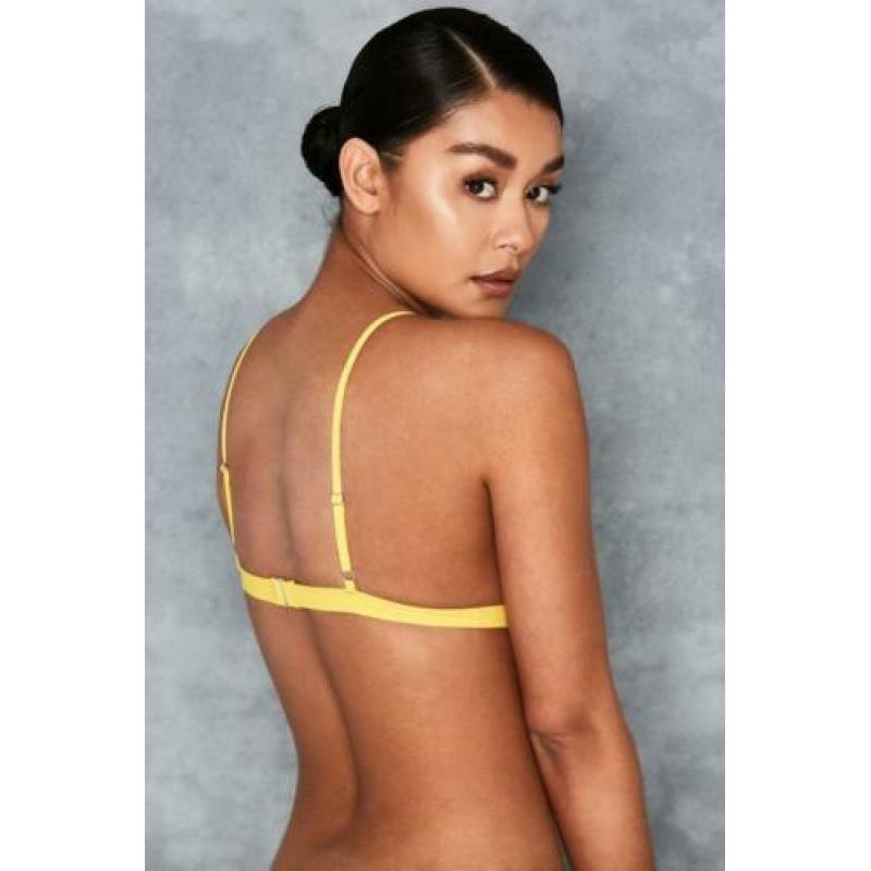 NIEUW: Gele Mistress Rocks sheer mesh bralette - maat XS