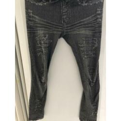 Elastische legging nauwsluitend imitatie jeans demin s/m