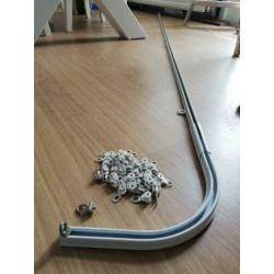 Gordijnrails compleet wit 260 met bocht 20 u rail