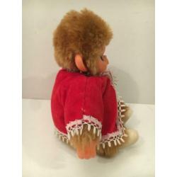 Tobby Toby beer bear Monchhichi met rood jasje vintage
