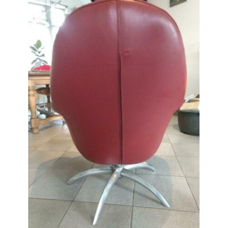 3 leren kantelbare fauteuils