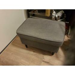 Ikea STRANDMON Oorfauteuil met voetenbank, donkergrijs