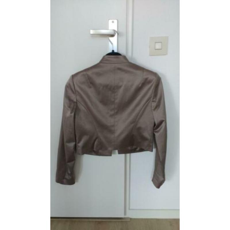 Damesjasje kort - taupe met zijdeglans