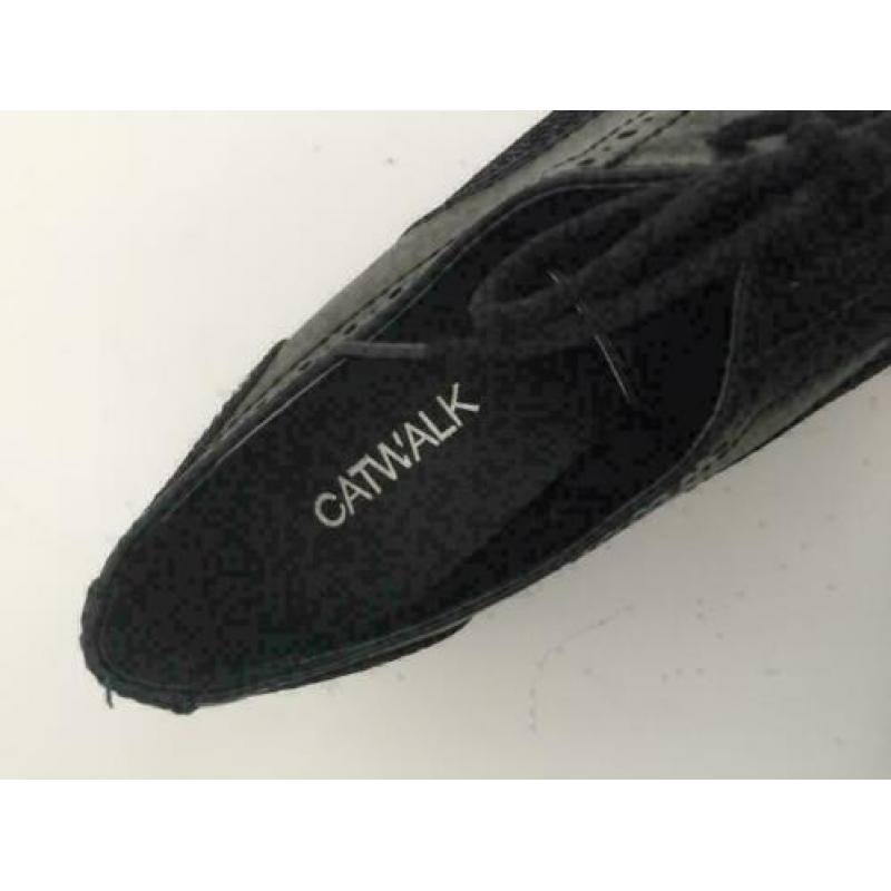 C627 Nieuw CATWALK maat 36 schoenen veter lage hak zwart
