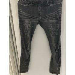 Elastische legging nauwsluitend imitatie jeans demin s/m