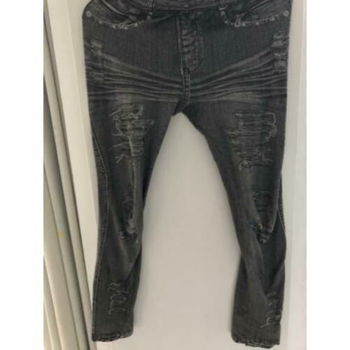 Elastische legging nauwsluitend imitatie jeans demin s/m