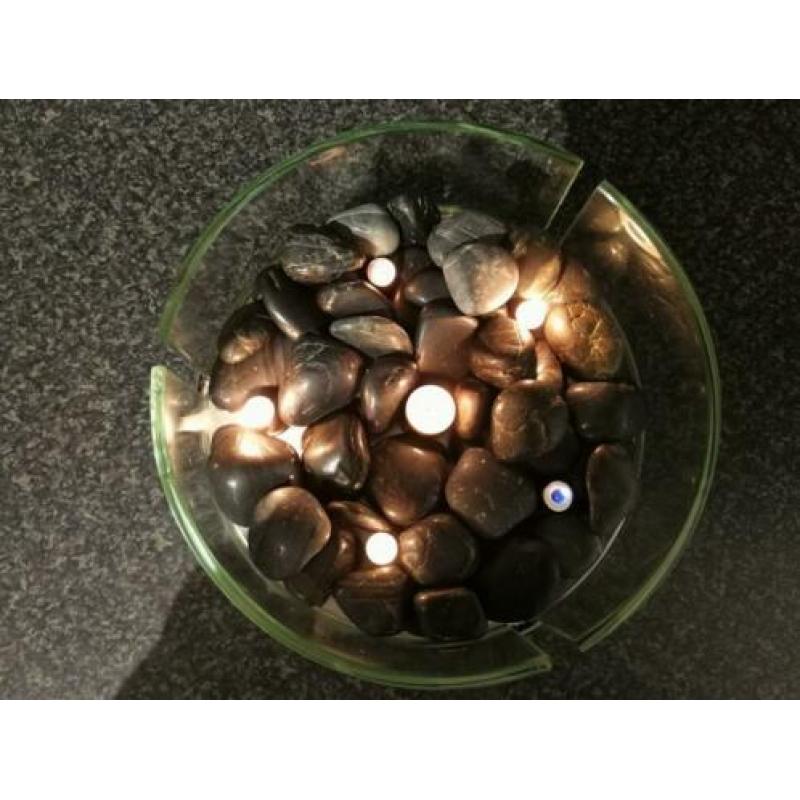 Olielamp met 5 pitten Chroom met glas