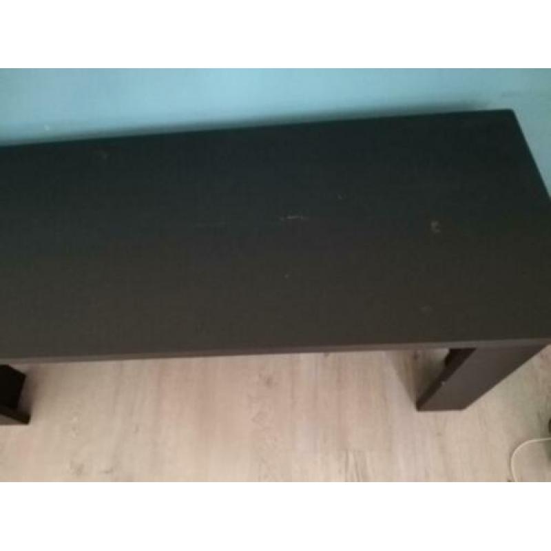 Houten eettafelbank mat zwart