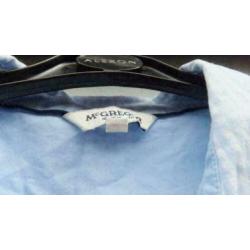 Mc GREGOR getailleerd blauw/wit ruitjes blouse mt 38