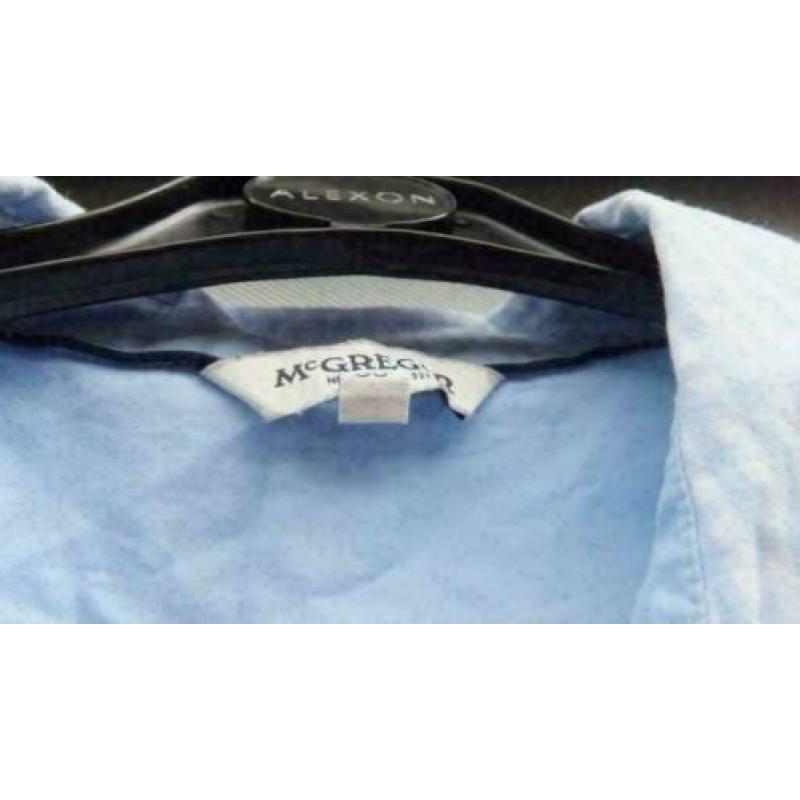 Mc GREGOR getailleerd blauw/wit ruitjes blouse mt 38