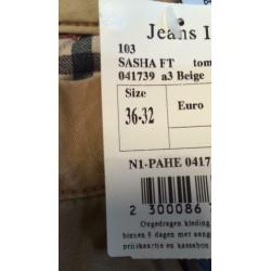 Tommy Hilfiger broek chino beige maat 36/32