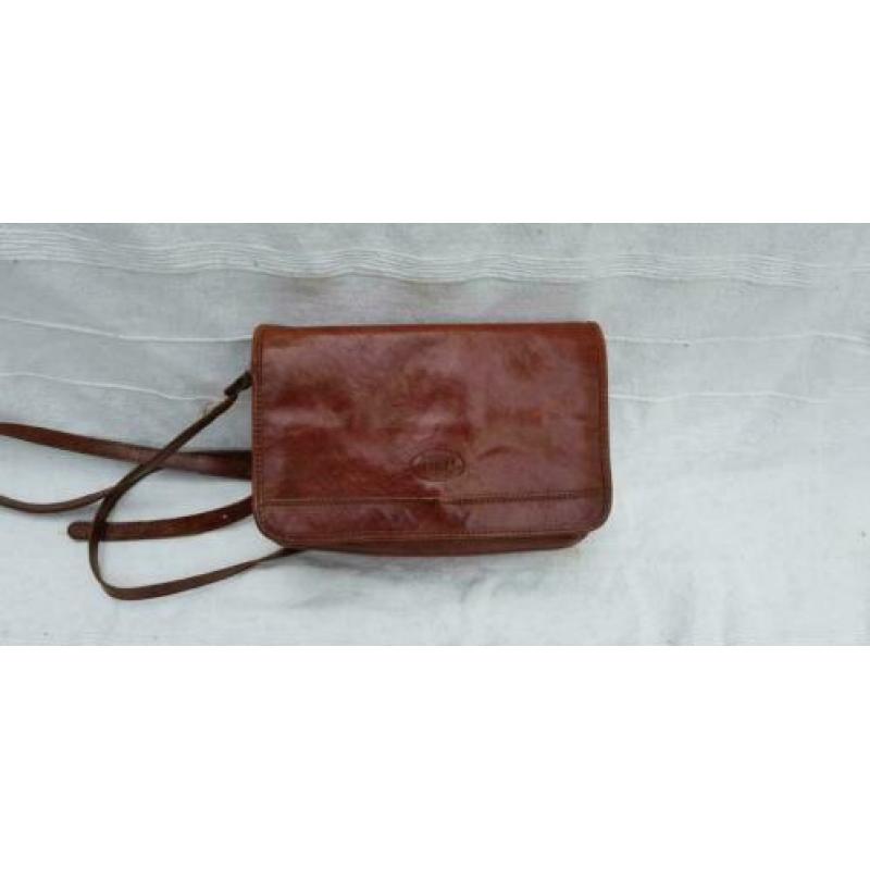 E636 BURKELY's LEATHERHOUSE bruine damestas zeer fraai